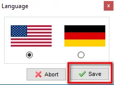 Select and save the language