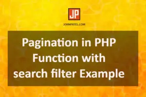Pagination in PHP Function With Search Filter Example