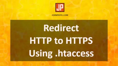 Redirect HTTP to HTTPS Using htaccess
