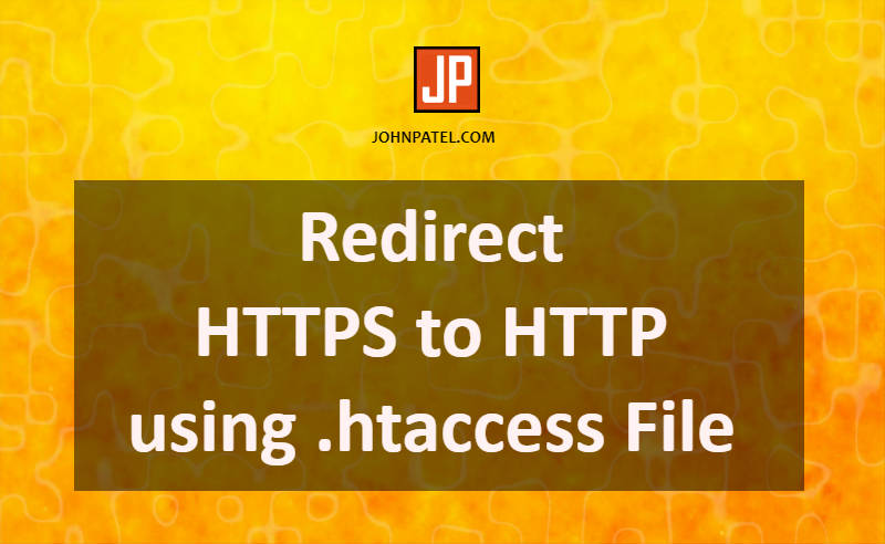 Redirect HTTPS to HTTP using .htaccess File