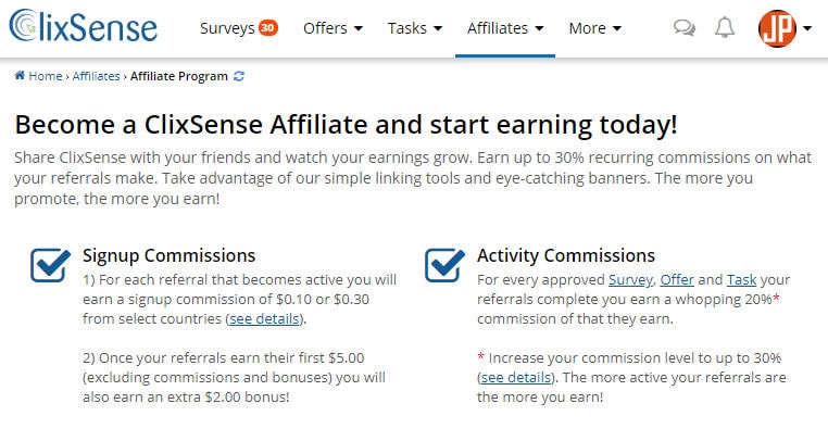 Clixsense Affiliate Program