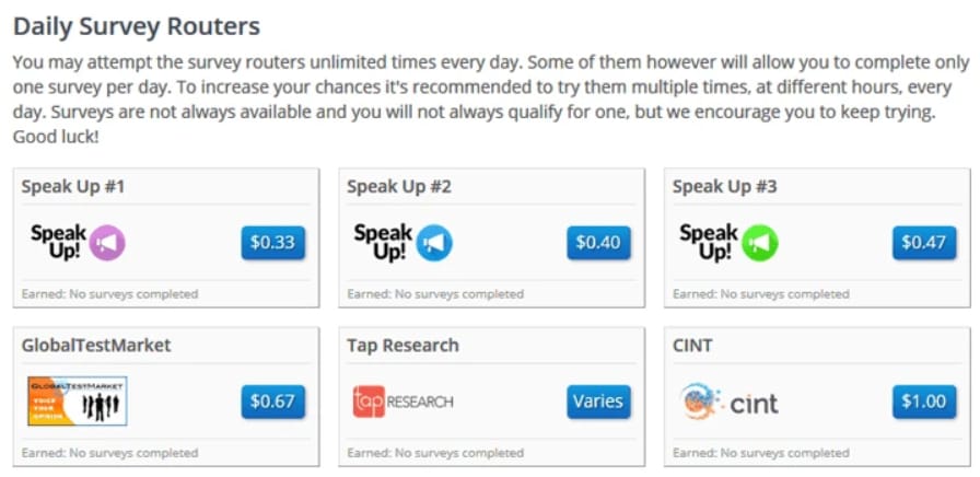 Daily Survey Routers